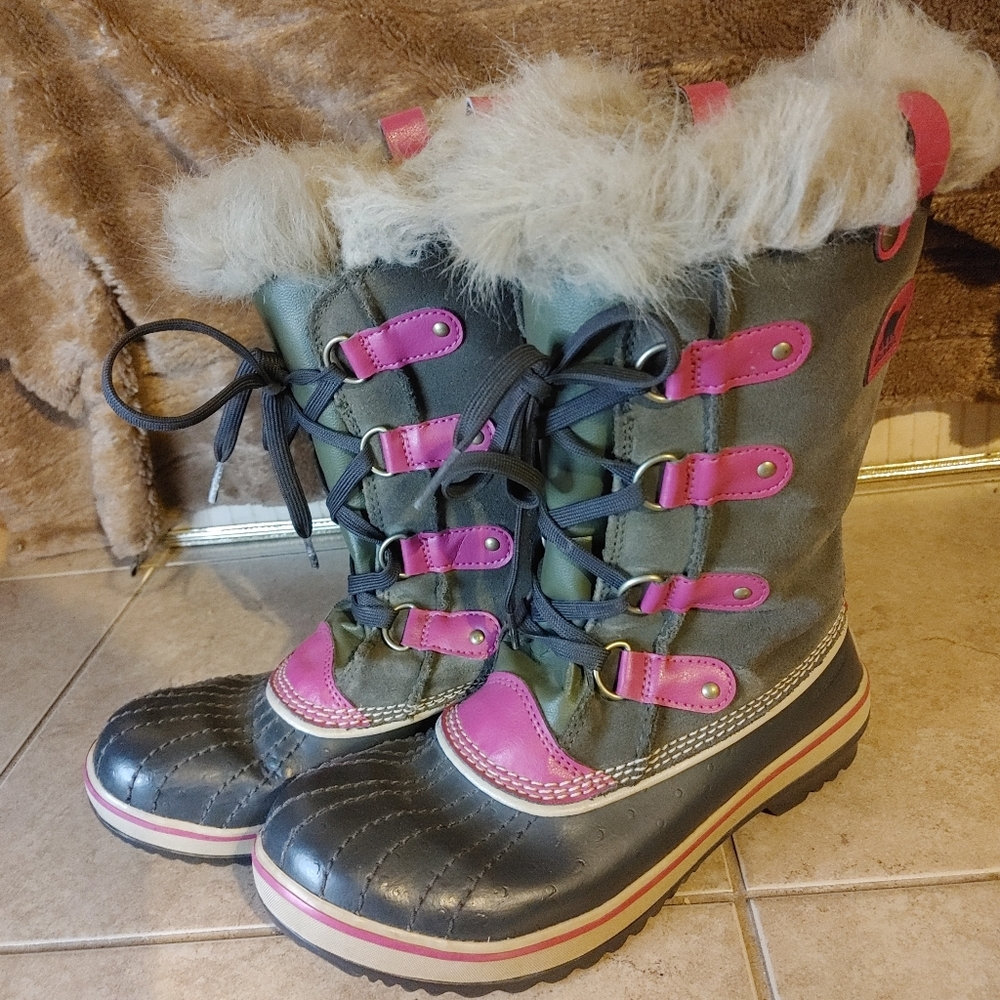 Pink and Grey Sorel  Boots